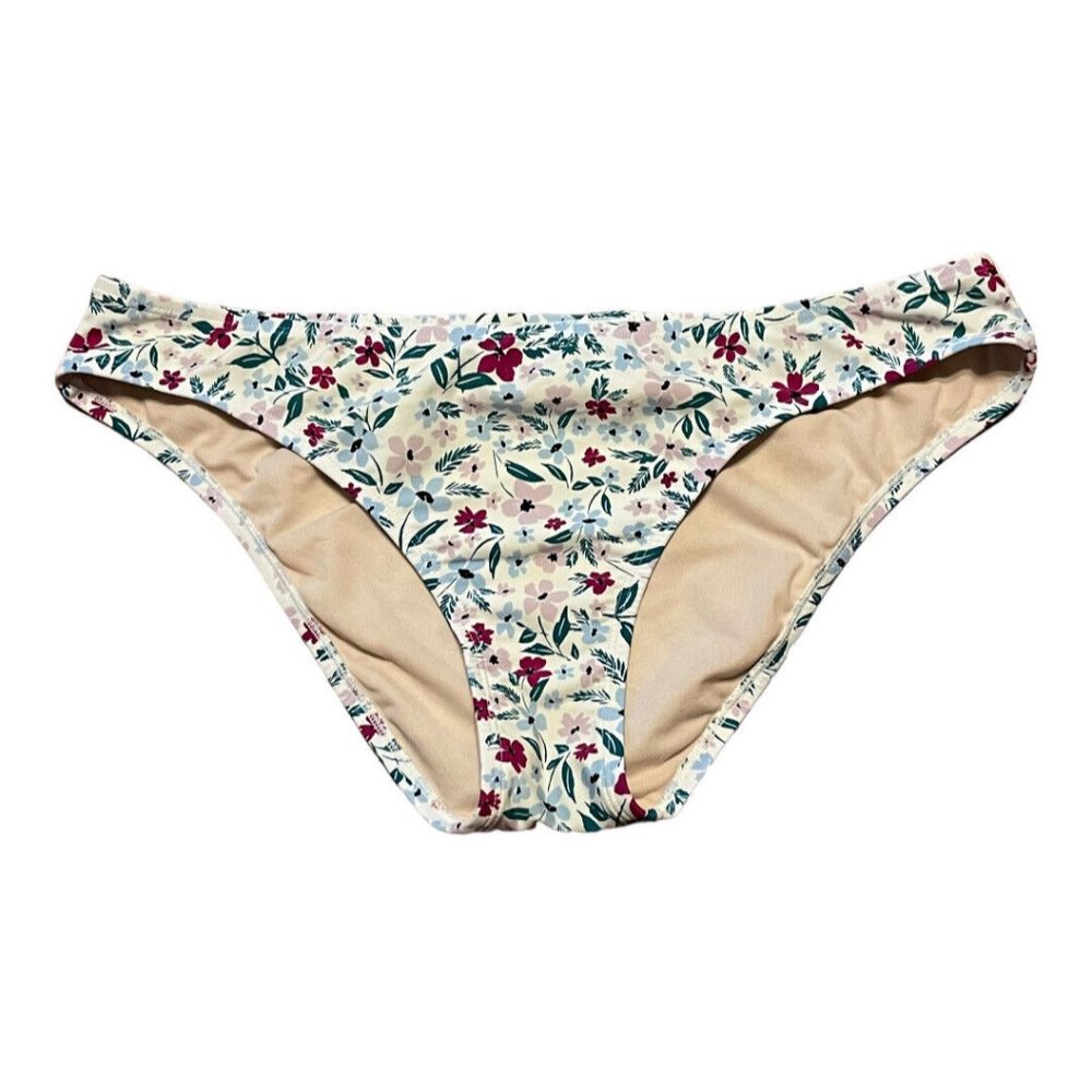 Kona Sol Hipster Bikini Bottom XL Floral Multicolor Lined Beach Swim Pool Cruise